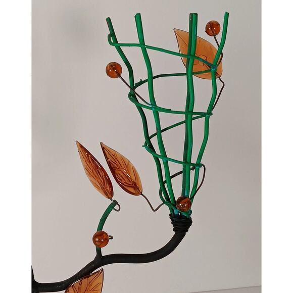 Votive Cone Cup Tree Stand Metal Branches Black Brutalist Tealight Candle Holder - Picture 4 of 12